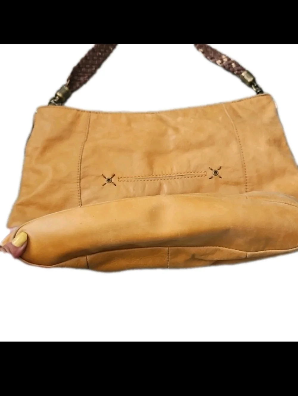 The Sak Beige Indio Leather Hobo Boho Bag